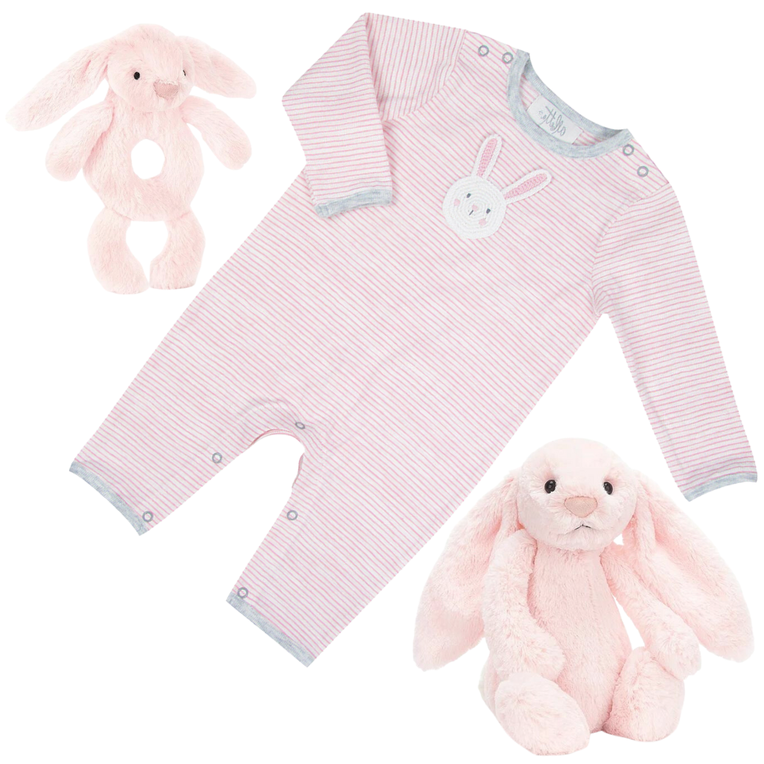 Jellycat Bashful Bunny Pink  Bunny Personalised Gift Set