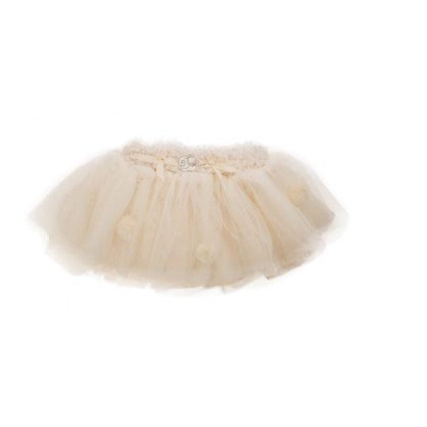Cream Tulle Pom Pom TuTu 6-24 months