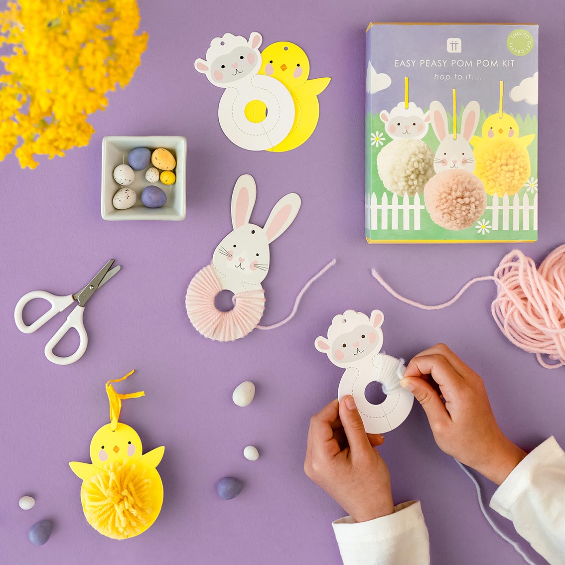 Talking Tables Spring Bunnies Easter Pom Pom Making Kit