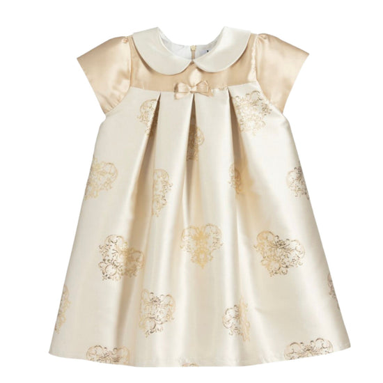 Lesy Pale Gold Jacquard Dress