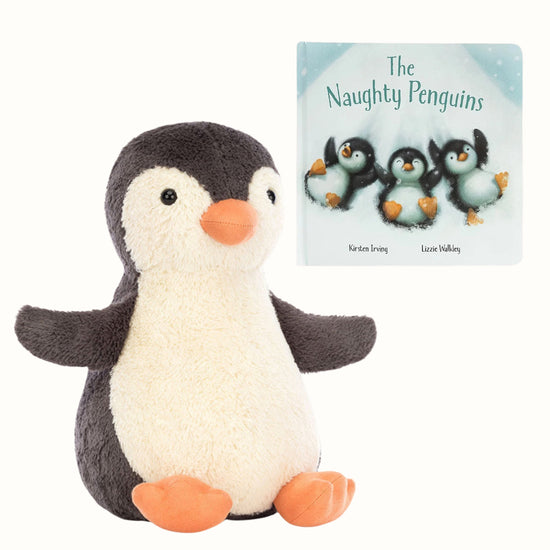 Jellycat The Naughty Penguins Book And Large Peanut Penguin