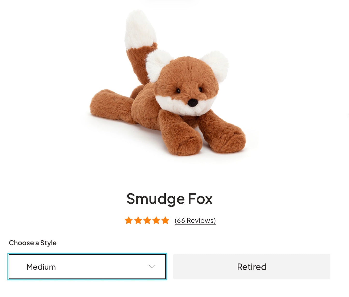 Jellycat Smudge Fox (Retired)