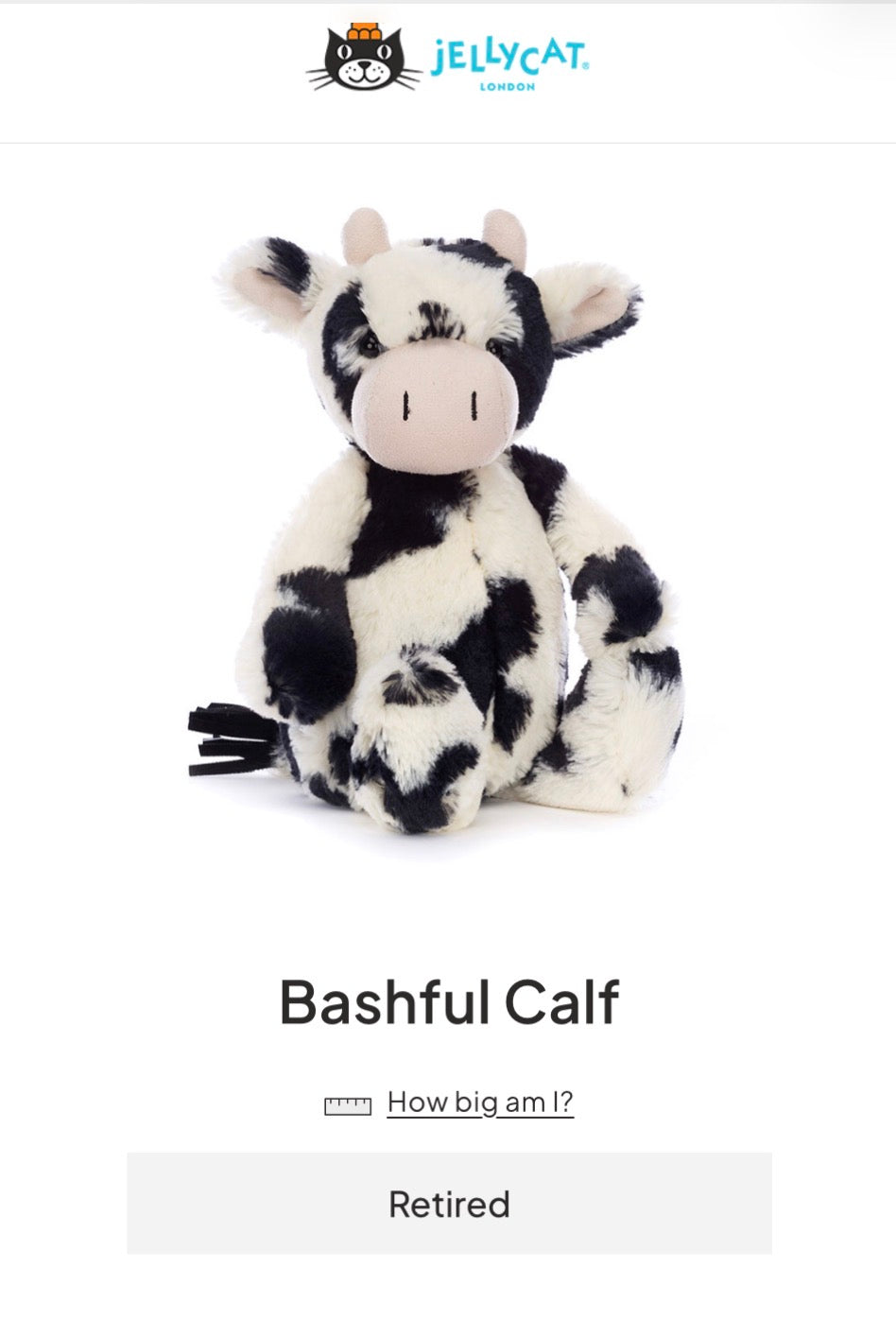 Jellycat Bashful Calf (Retired & Rare)