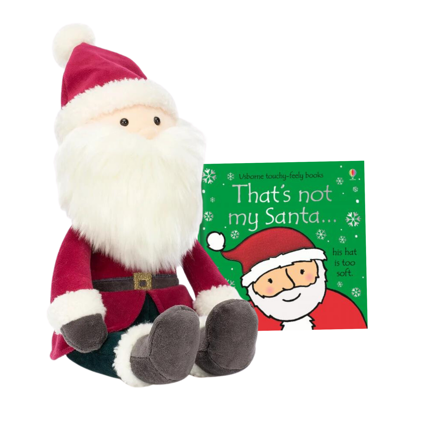 Jellycat Large Jolly Santa and That’s Not my Santa Book Set