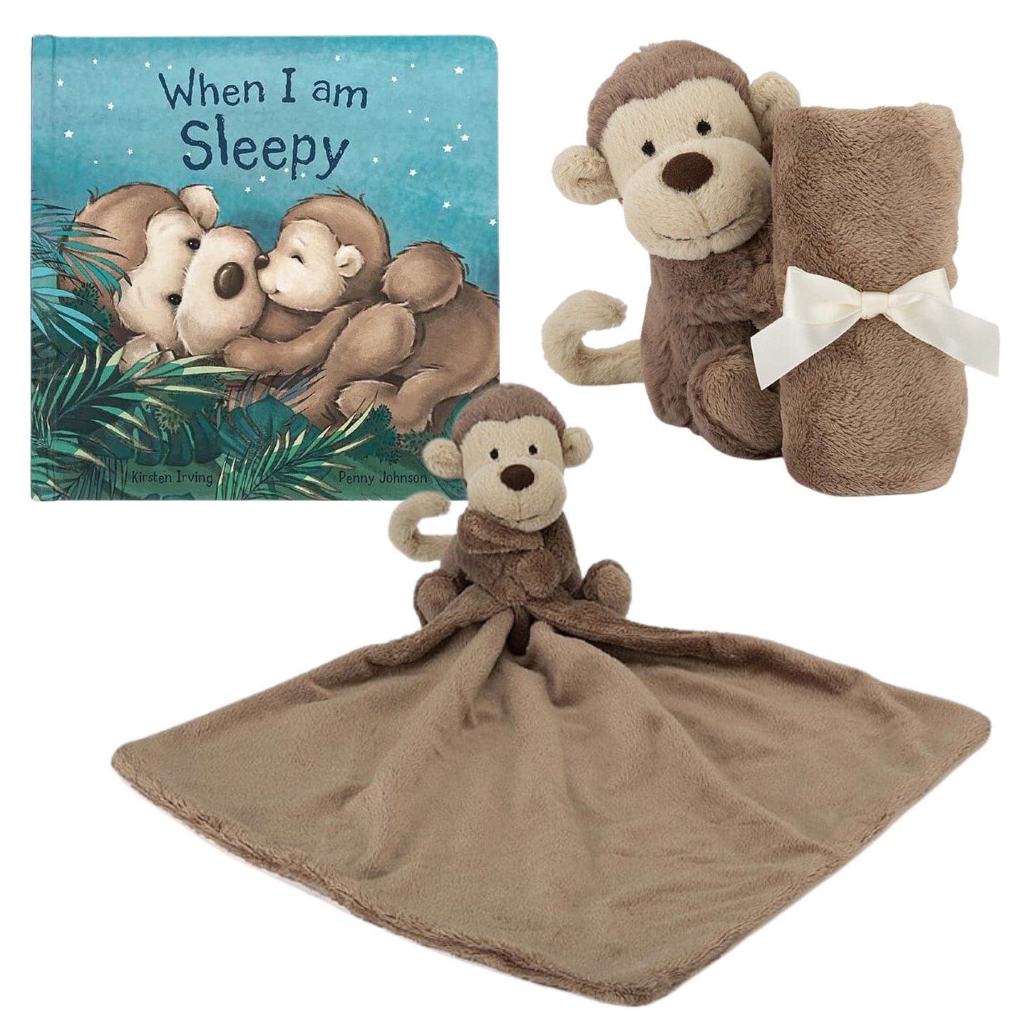 Jellycat When I Am Sleepy Book and Bashful Monkey Soother