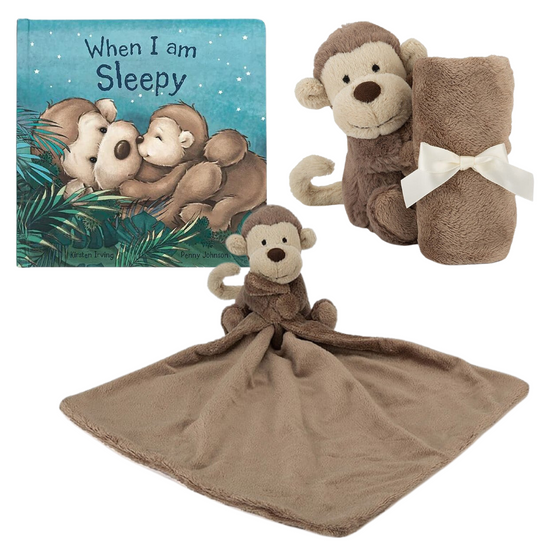 Load image into Gallery viewer, Jellycat When I Am Sleepy Book and Bashful Monkey Soother
