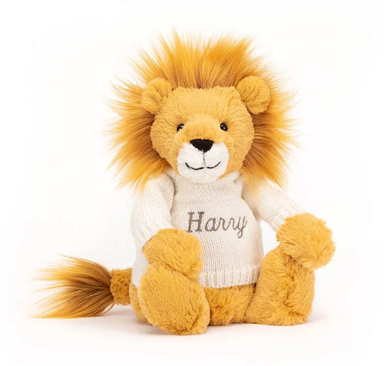 Jellycat Fuddlewuddle Lion With Personalised Cream Jumper