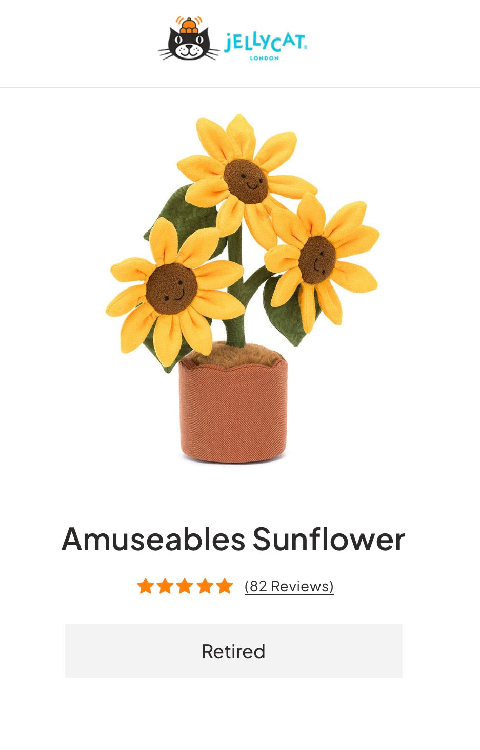 Jellycat Amuseables Sunflowers (Retired)