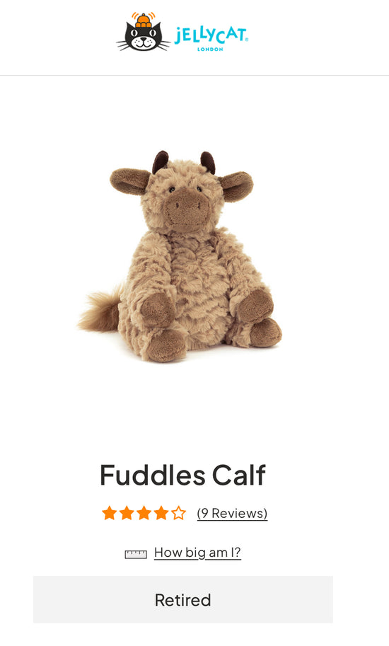 Jellycat Fuddles Calf (Retired)