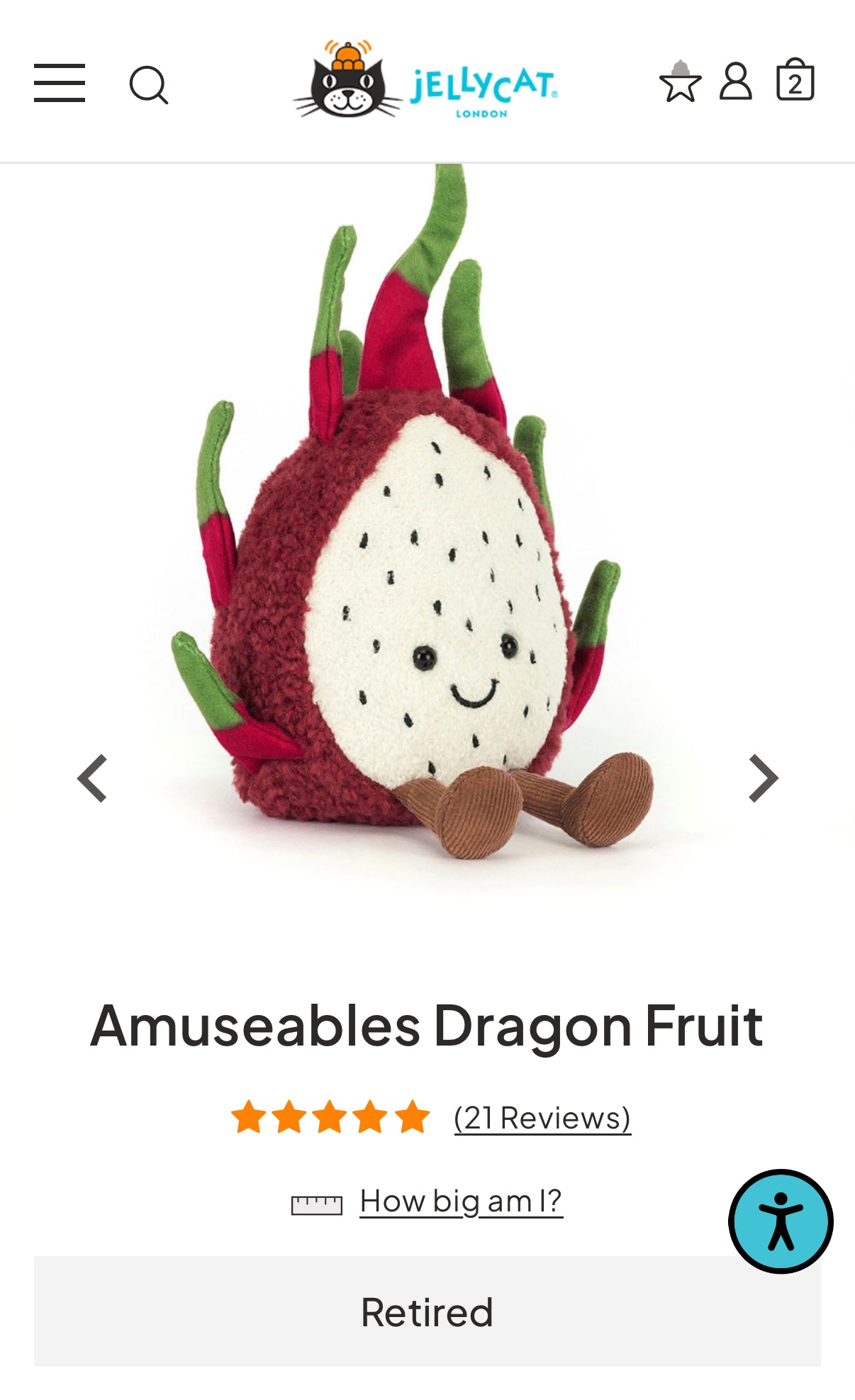 Jellycat Amuseables Dragon Fruit (Retired)