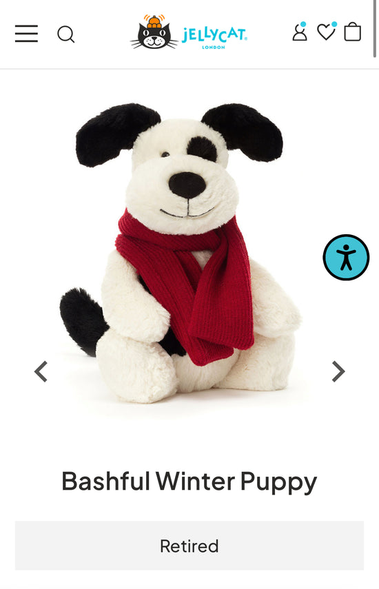 Jellycat Bashful Winter Puppy (Retired)