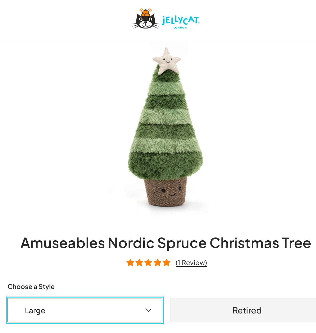 Jellycat Amuseable Large Nordic Spruce Christmas Tree (Retired)