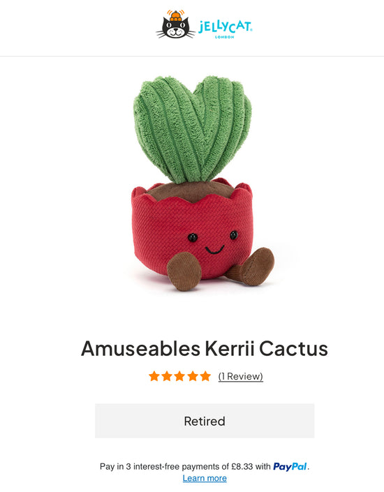 Jellycat Amuseables Kerrii Cactus (Retired)
