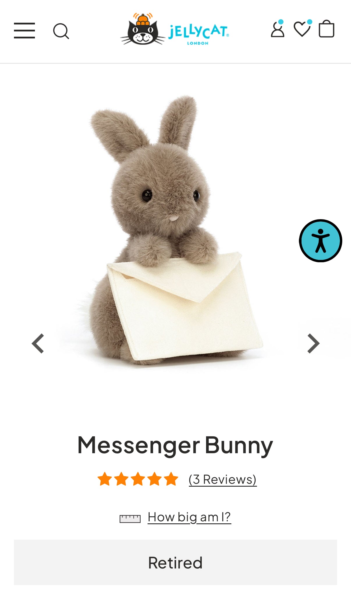 Jellycat Messenger Bunny (Retired)