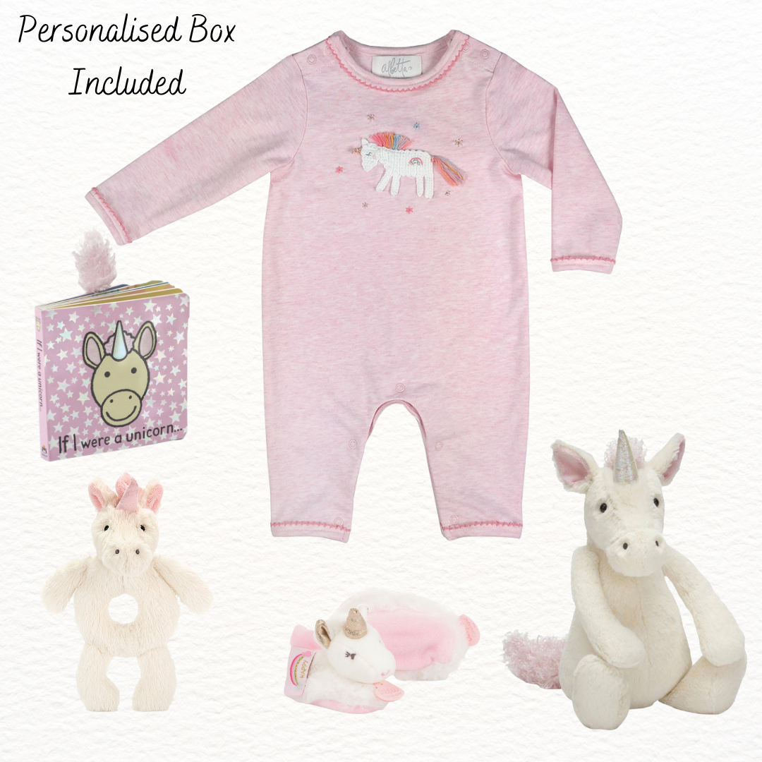 Jellycat Bashful Unicorn Personalised Gift Set