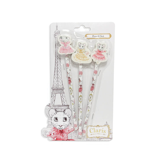 Claris the Chicest Mouse in Paris - Pencil and Erasers Set (Retired)