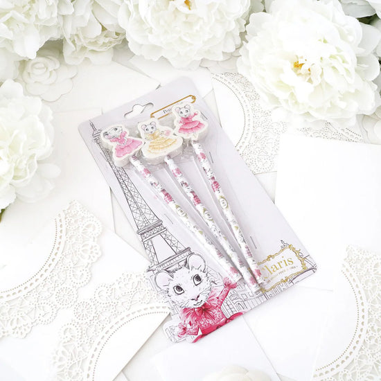 Claris the Chicest Mouse in Paris - Pencil and Erasers Set (Retired)