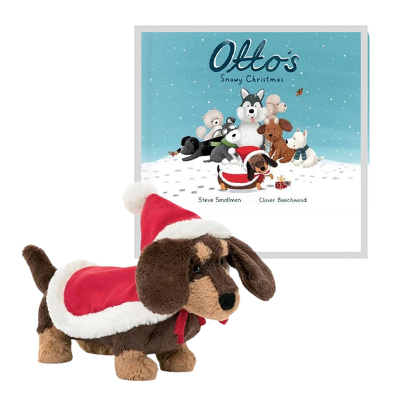 Jellycat Otto’s Snowy Christmas Book and Otto Sausage Dog