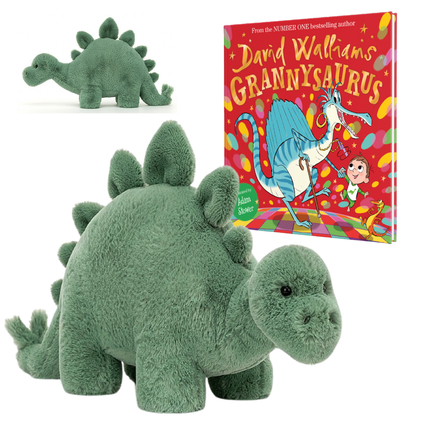 Granysaurus Book and Jellycat Medium Fossilly Stegosaurus