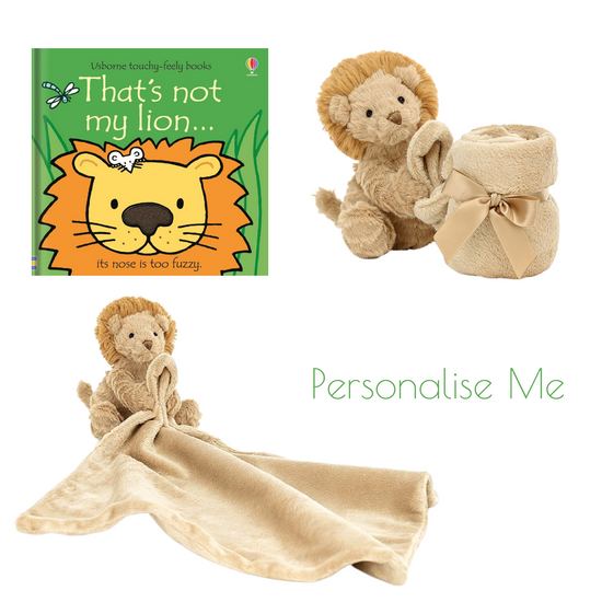 Thats Not My Lion Book & Jellycat Fuddlewuddle  Lion Soother