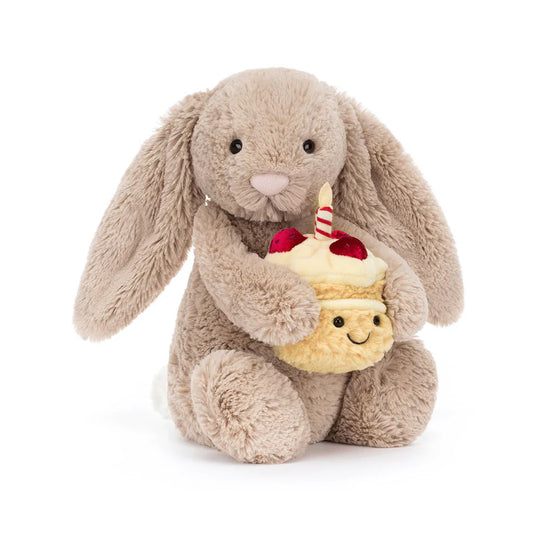 Jellycat  Bashful Beige Bunny 'Birthday’