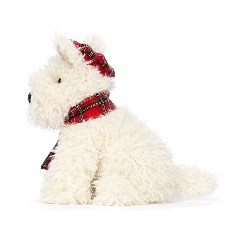 Jellycat Winter Warmer Munro Scottie Dog Stork in the City