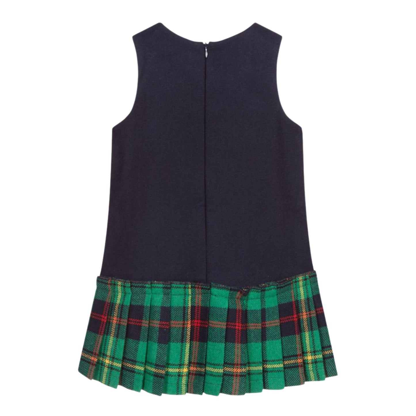 Load image into Gallery viewer, Balloon Chic Navy &amp;amp; Green Tartan Bow Dress
