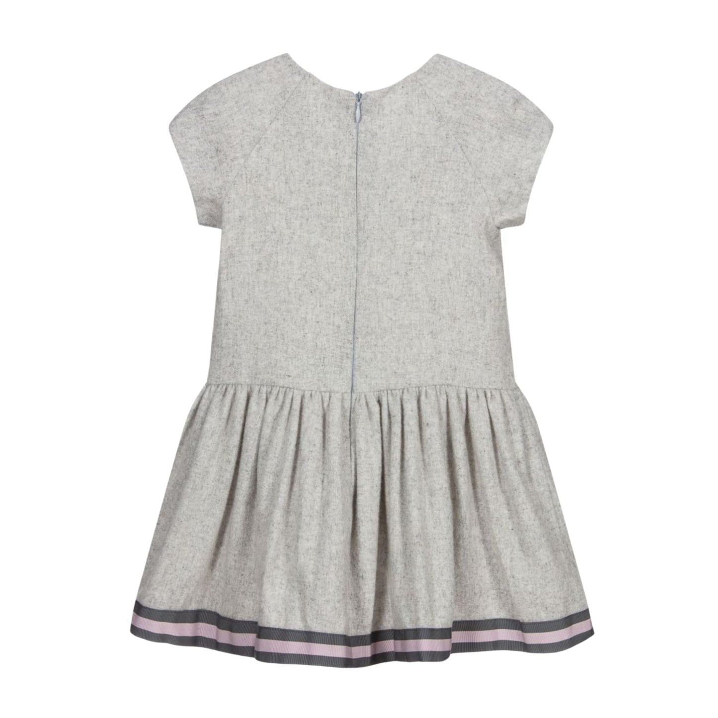 Load image into Gallery viewer, Balloon Chic Grey &amp;amp; Pink Girls Wool Diamonte Stud Embellished Dress
