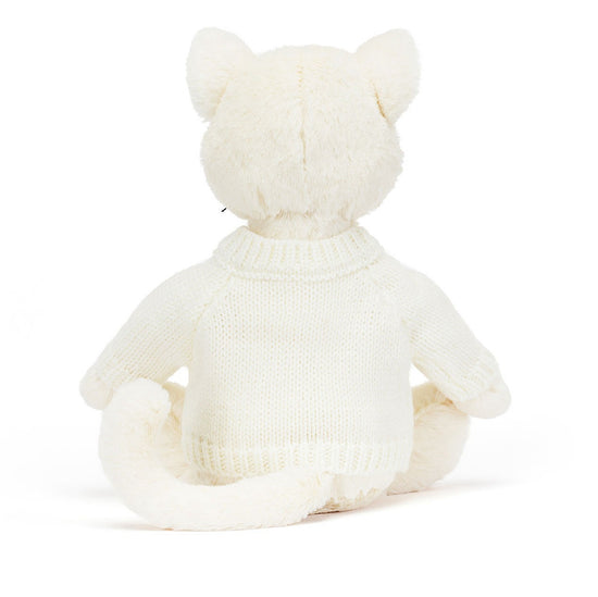 Bashful Cream Kitten With Personalised Cream Jumper