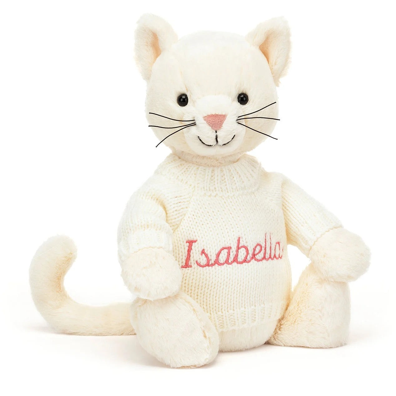 Bashful Cream Kitten With Personalised Cream Jumper