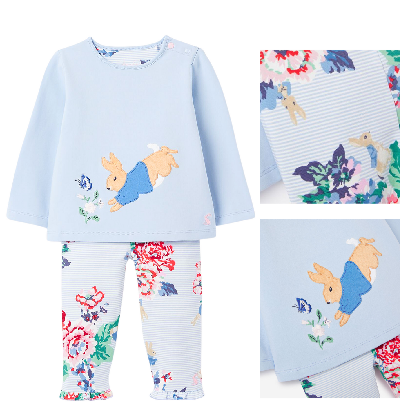 Peter Rabbit Poppy Organic Long Sleeved Applique Top With Frill Leggings 0-24 Monthths