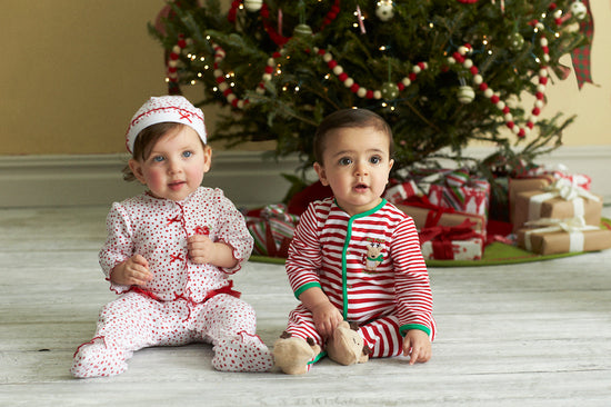 My First Christmas Reindeer Stripe Footie
