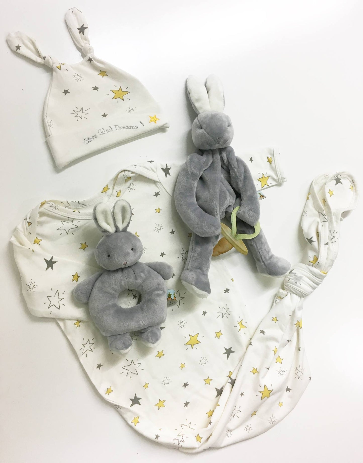 Bloom Bunny Ring Rattle Grey