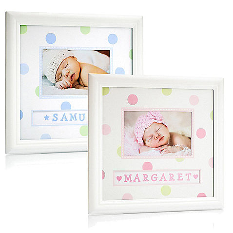 Personalised Baby Name Frame (White)