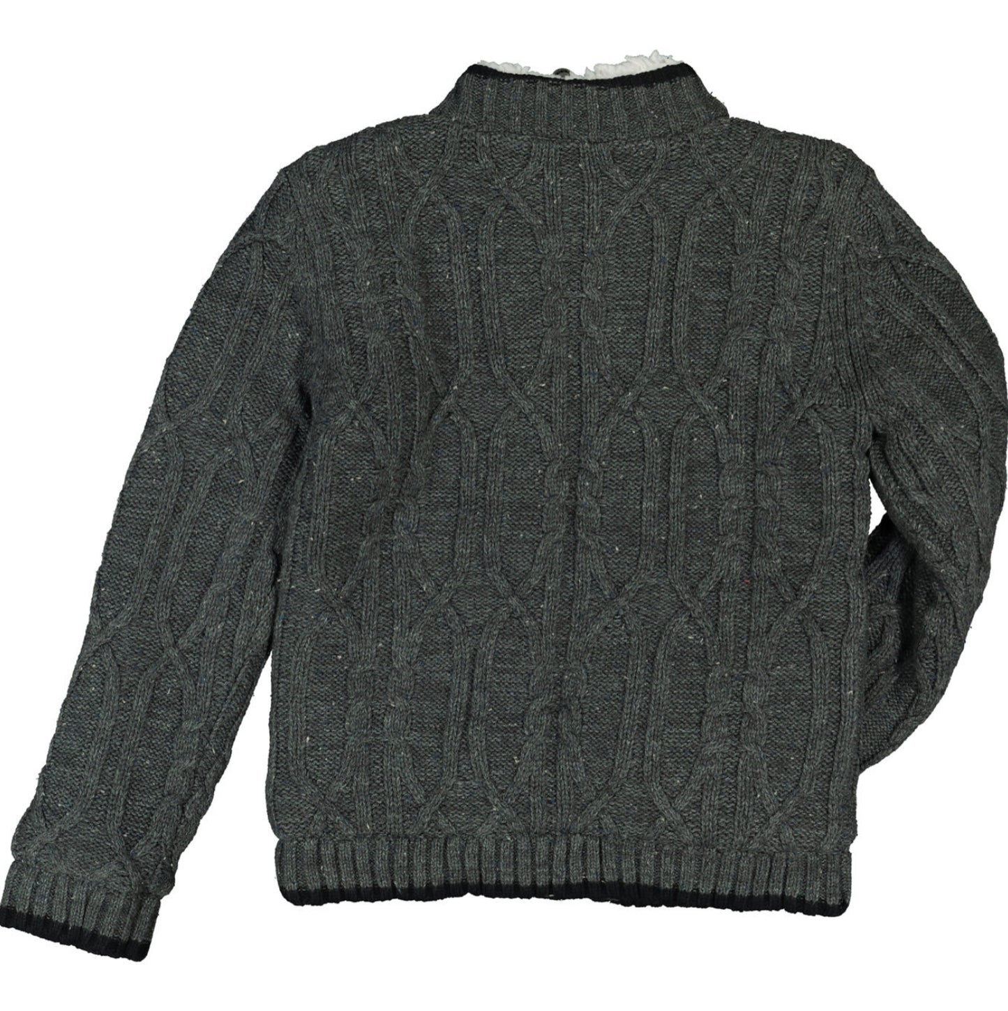 Charcoal Cable Knit Zipped Cardigan