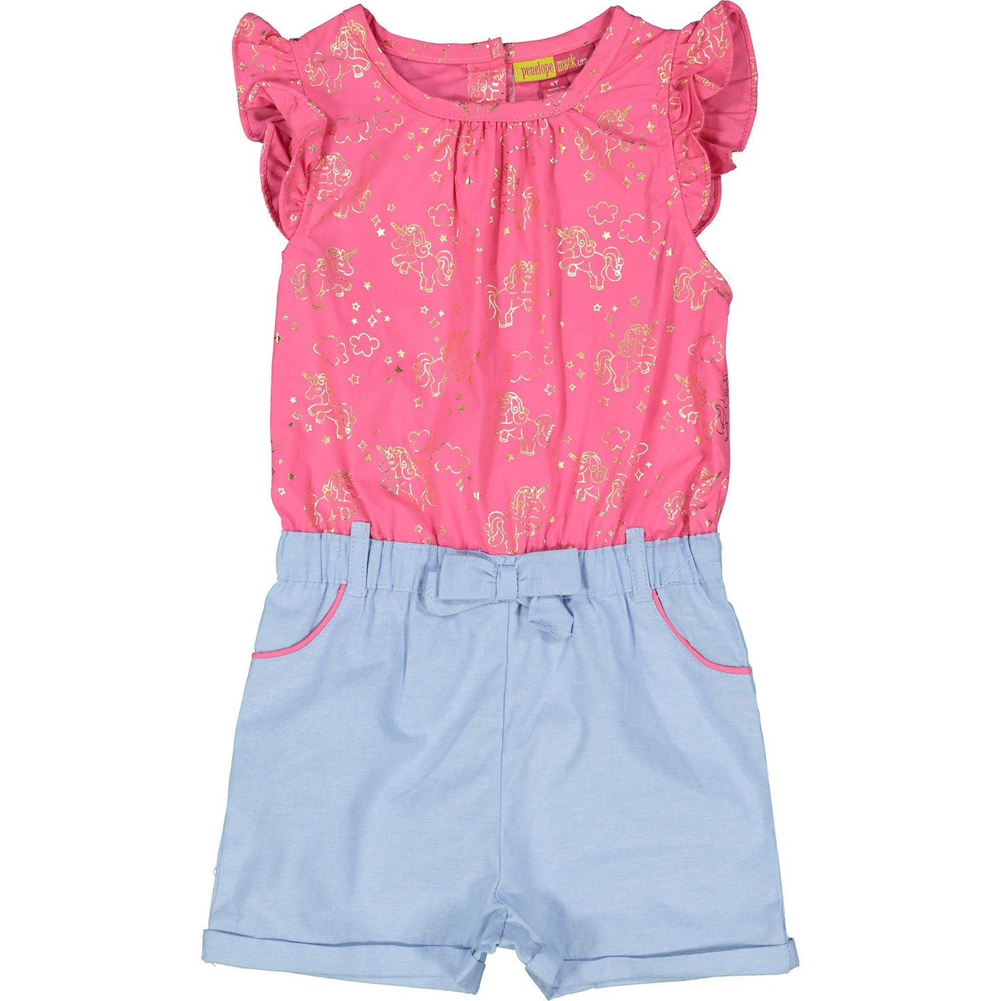 Load image into Gallery viewer, Pink and Blue Unicorn Playsuit
