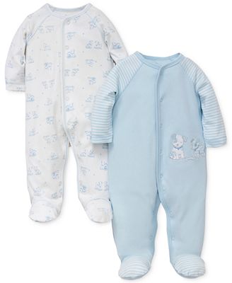 Little Me Boys Embroidered Skipit Pup Footie