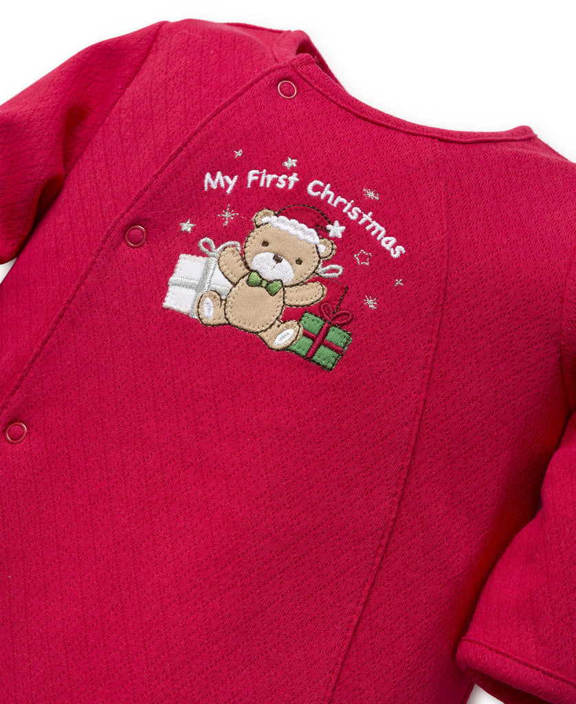 Load image into Gallery viewer, My First Christmas Holiday Boys Bear Footie
