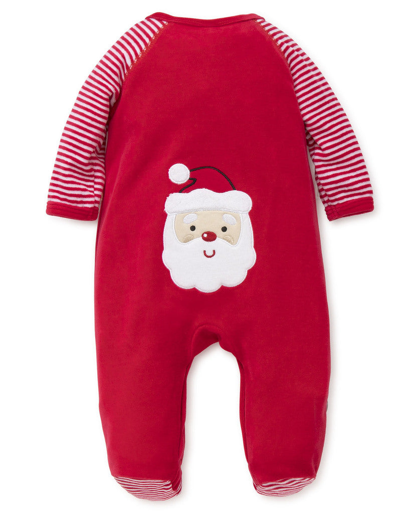 Little Me My First Christmas Santa Velour Footie