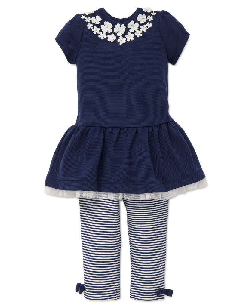 18 month navy blue dress Little Me Navy Dress & Legging Set 18 Months – Stork in the City