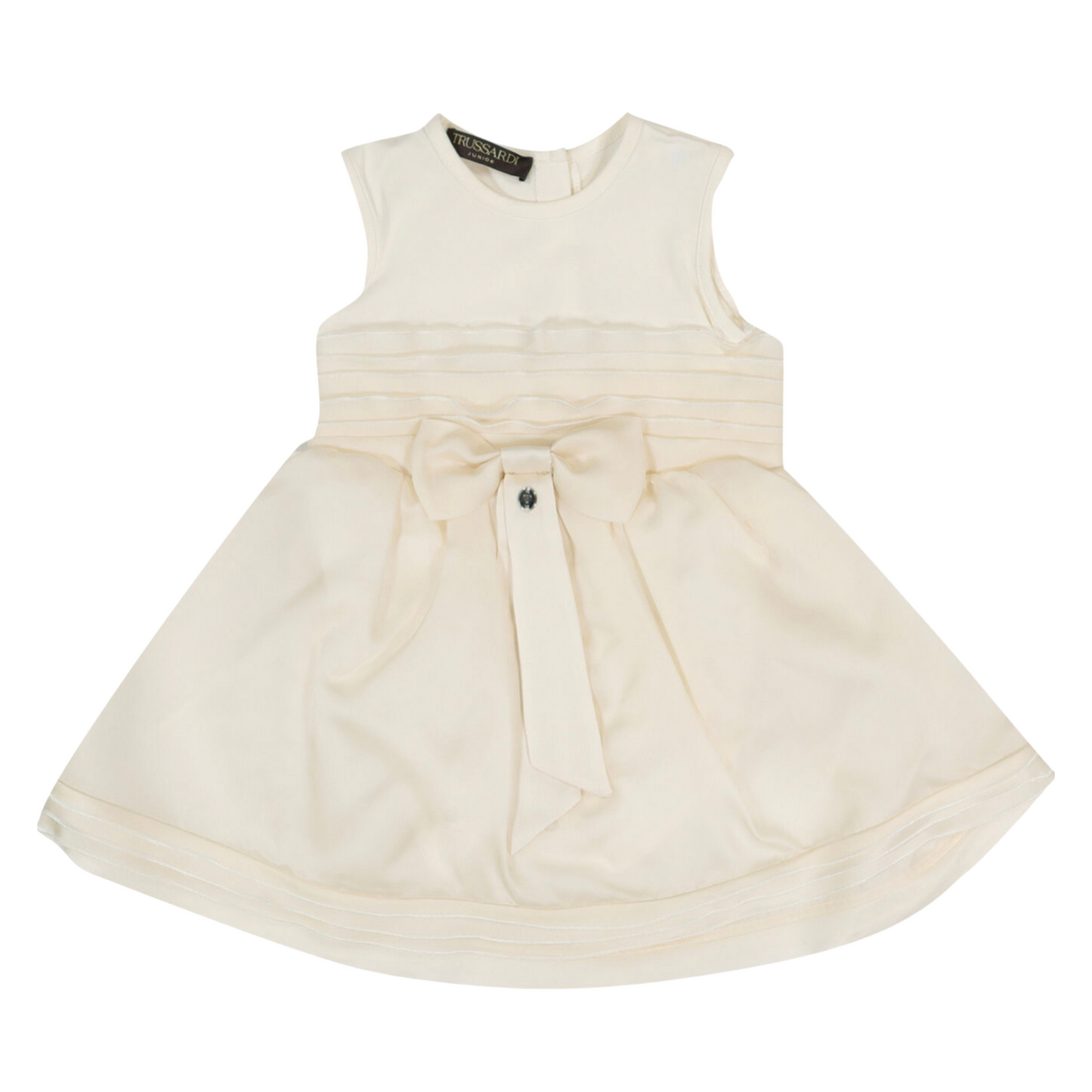 Trussardi Ivory Silk Bow Occasion Dress