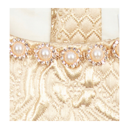 Lesy Sparkly Tulle Diamanté, Pearl and Gold Brocade Skirt Set