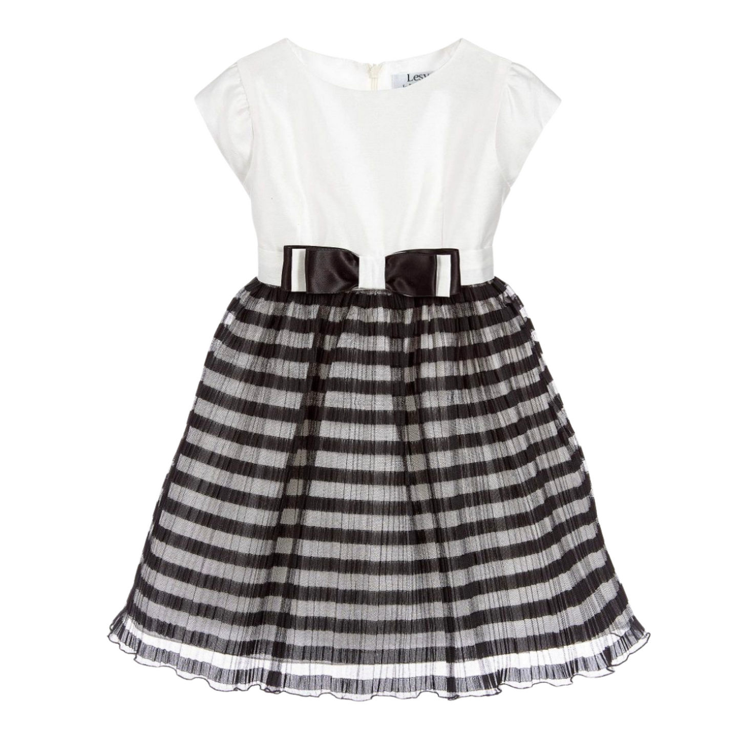 Lesy Organza and Tulle Black &  White Party Dress