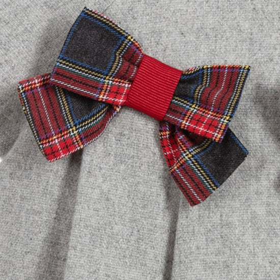 Load image into Gallery viewer, Balloon Chic Grey &amp;amp; Red Tartan Wool Dress

