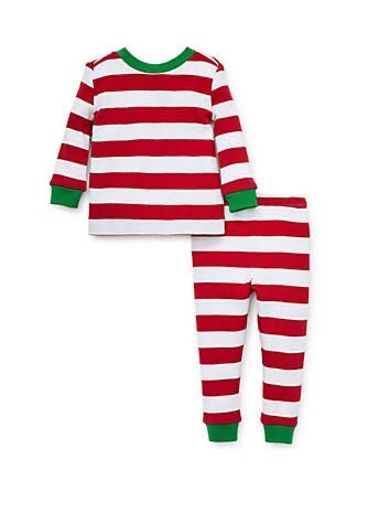 Little Me Red Stripe Elf Pajamas Age 2