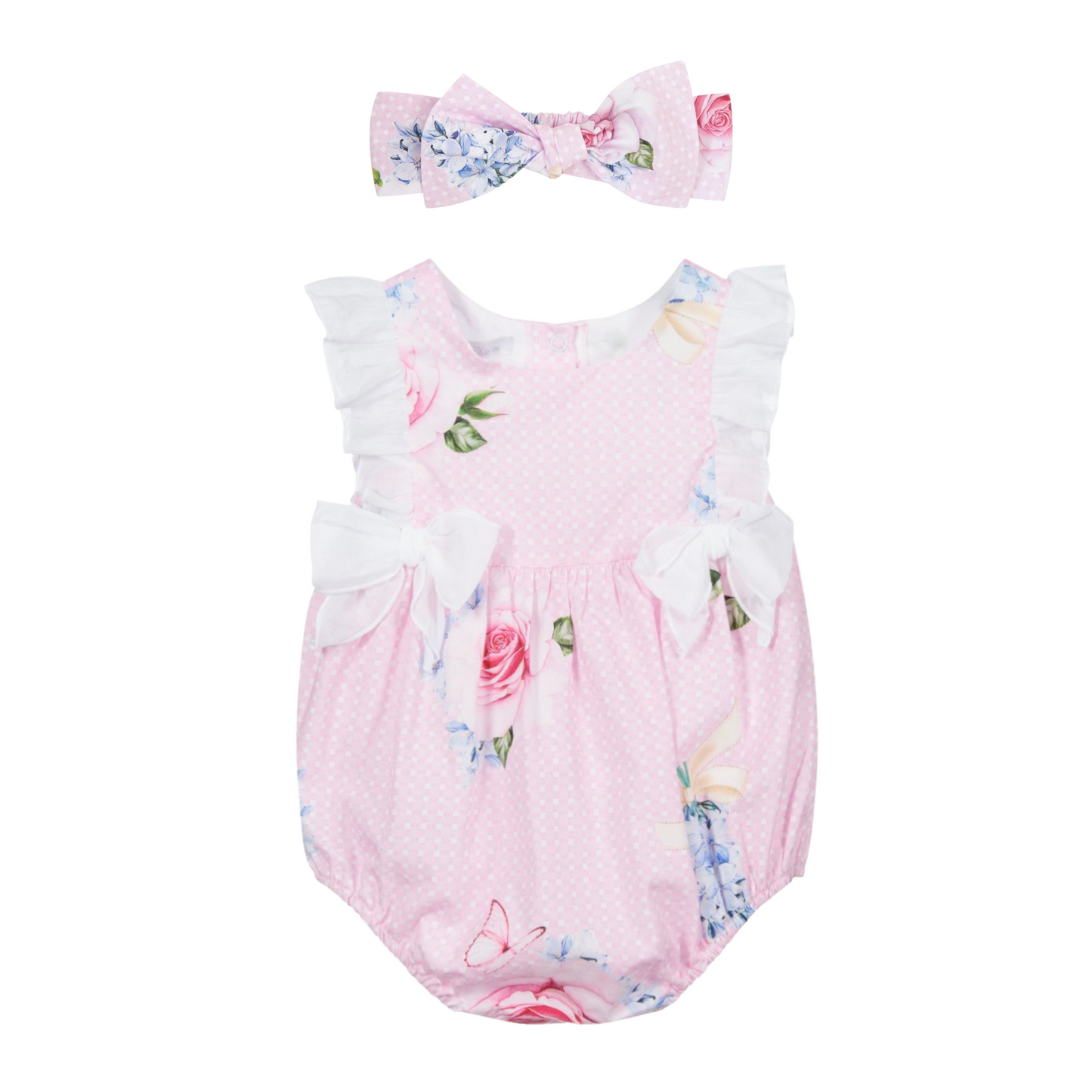 Pink Floral Butterfly Shortie Set