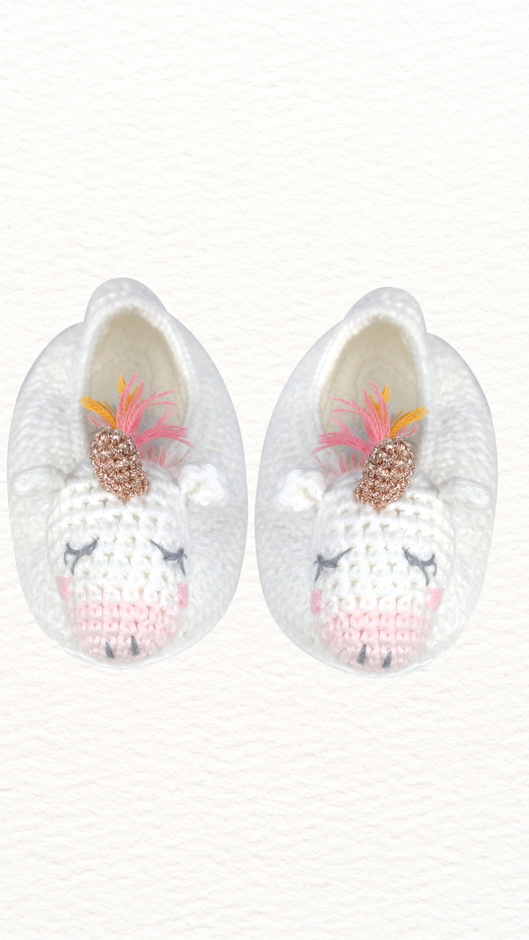 Albetta Crochet Unicorn Booties 0-6 months