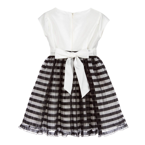 Lesy Organza and Tulle Black &  White Party Dress