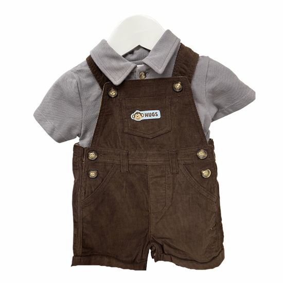 Mintini Monkey Hugs Dungaree Set 6-9 Months