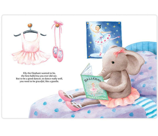 Jellycat Dancing Darcey Elephant & Elly Ballerina Book Retired Design